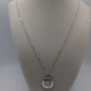 Sterling Silver Four-Leaf Clover "Luck " Pendant Necklace From Sweden